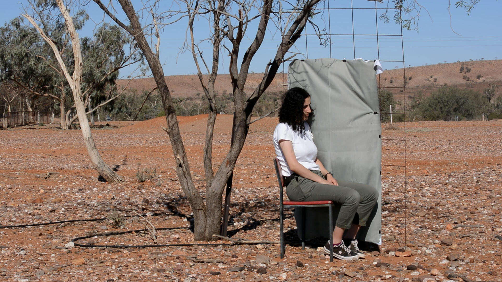 Capturing a self-portrait.